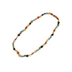 Firetti Collier Nuggets, Made in Germany - mit Bernstein, Peridot, Bernstein, Türkis, Bernstein