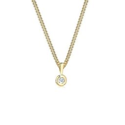 Elli DIAMONDS Collierkettchen Kreis Solitär Rund Diamant (0.03 ct) 925 Silber