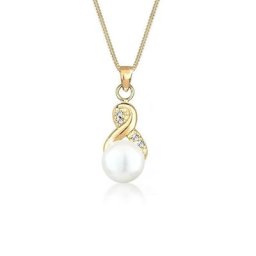 Elli Perlenkette Infinity Perle Kristalle 925 Silber