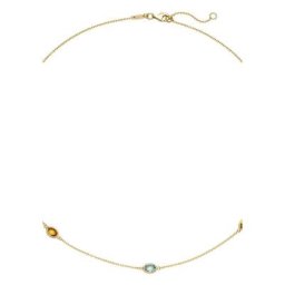 JOBO Collier, 585 Gold mit Amethyst Blautopas Citrin