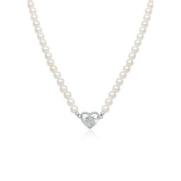 Elli Perlenkette Elli Halskette Choker Perle Herz Edelweiss 925 Silber