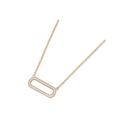 Smart Jewel Collier mit ovalem Mittelteil, Zirkonia Steine, Silber 925