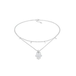 Elli Collier Choker Plättchen Fatimas Hand Zirkonia 925 Silber
