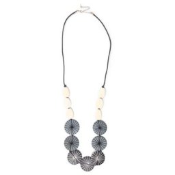 COLLEZIONE ALESSANDRO Lange Kette Blacky, Holzscheiben