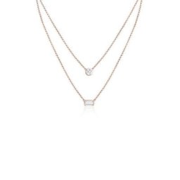 Elli Premium Collierkettchen mit Topas Edelstein Rechteck und Rund 925 Silber