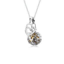 Nenalina Kette mit Anhänger Engelsflüsterer Zirkonia Herz Liebe 925 Silber