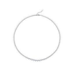 Firetti Collier Rhodiniert, massiv, rund, glamourös, mit Zirkonia in runder Einfassung