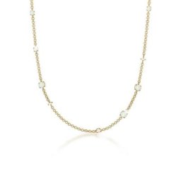 Elli Premium Collierkettchen Erbskette Synthetischer Opal Stein 925 Silber