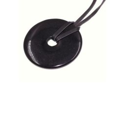 Firetti Kette mit Anhänger Donut, Made in Germany - mit Onyx, Aventurin, Dalmatiner Jaspis oder Obsidian