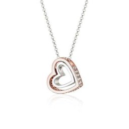 Elli Collierkettchen Herz Bi-Color Kristalle 925 Silber