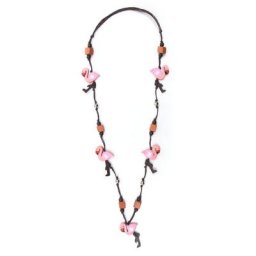 COLLEZIONE ALESSANDRO Lange Kette Flamingo, kleine Holzflamingos