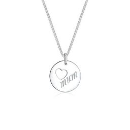 Elli Kette mit Anhänger Wordings Mum-Schriftzug Herz 925 Silber