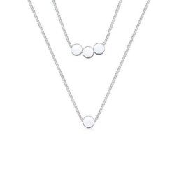 Elli Gliederkette Layer 2-lagig mit Kreisen 925 Silber