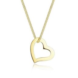 Elli Premium Kette mit Anhänger Herz Liebe Filigran 375 Gelbgold