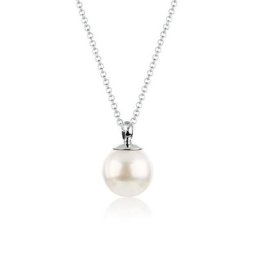 Nenalina Perlenkette Muschelkernperle Perlen-Anhänger Rund 925 Silber