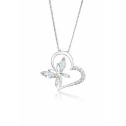 Elli Collierkettchen Herz Schmetterling Zirkonia 925 Silber Noble