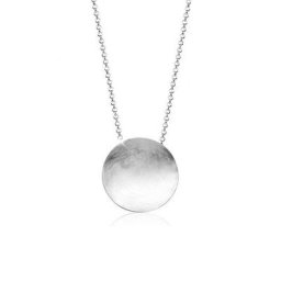 Nenalina Kette mit Anhänger Rund Kreis Gebürstet Trendig Collier 925 Silber