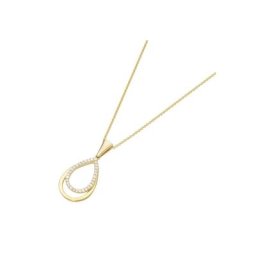 Luigi Merano Goldkette in Tropfen-Form mit Zirkonia, Gold 375