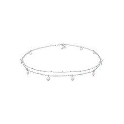 Elli Collier Choker Layer Look Kugelkette Plättchen 925 Silber