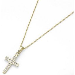 Firetti Kette mit Anhänger Kreuz, zart, mit Zirkonia