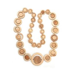 COLLEZIONE ALESSANDRO Lange Kette Annalena, mit unterschiedlichen Holzscheiben
