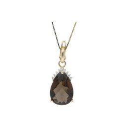 Luigi Merano Goldkette mit Rauchquartz und Zirkonia