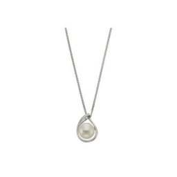Zeeme Kette mit Anhänger 925/- Sterling Silber Perle weiß