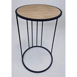 andas Couchtisch Porvoo, Tischplatte mit Eichenholz furniert, Gestell aus Metall