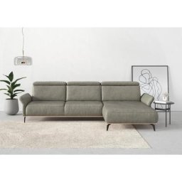 Places of Style Ecksofa Fjord, massiv, wahlweise mit Armlehnfunktion, Kopf- Sitztiefenverstellung