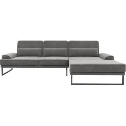 GALLERY M branded by Musterring Ecksofa Viola, mit Sitztiefenverstellung, mit Metallkufe, inklusive Nierenkissen