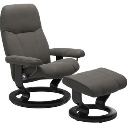 Stressless® Relaxsessel Consul (Set, Relaxsessel mit Hocker), mit Hocker, mit Classic Base, Größe S, Gestell Schwarz