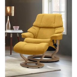 Stressless® Relaxsessel Reno (Set, Relaxsessel mit Hocker), mit Hocker, mit Classic Base, Größe S, M & L, Gestell Eiche