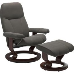 Stressless® Relaxsessel Consul (Set, Relaxsessel mit Hocker), mit Hocker, mit Classic Base, Größe M, Gestell Braun