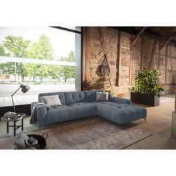 W.SCHILLIG Ecksofa wilson, Spar-Set, inklusive Hocker, mit Absteppungen, Füße Schwarz, Breite 292 cm