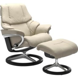 Stressless® Relaxsessel Reno (Set, Relaxsessel mit Hocker), mit Hocker, mit Signature Base, Größe S, M & L, Gestell Schwarz