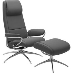 Stressless® Relaxsessel Paris (Set, Relaxsessel mit Hocker), mit Hocker, High Back, mit Star Base, Gestell Chrom
