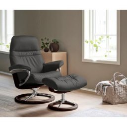 Stressless® Relaxsessel Sunrise (Set, Relaxsessel mit Hocker), mit Signature Base, Größe M, Gestell Braun