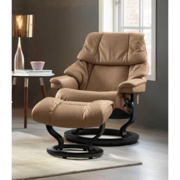 Stressless® Relaxsessel Reno (Set, Relaxsessel mit Hocker), mit Hocker, mit Classic Base, Größe S, M & L, Gestell Schwarz