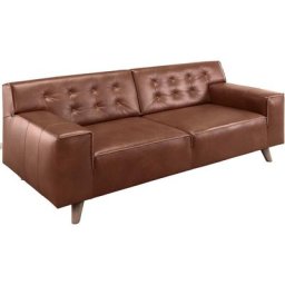 TOM TAILOR 2,5-Sitzer NORDIC CHIC, mit Kedernaht und Knöpfung, Füße Buche nussbaumfarben