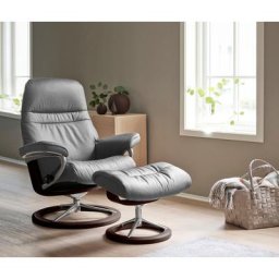 Stressless® Relaxsessel Sunrise (Set, Relaxsessel mit Hocker), mit Signature Base, Größe S, Gestell Braun