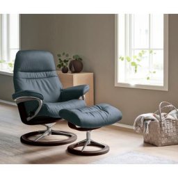 Stressless® Relaxsessel Sunrise (Set, Relaxsessel mit Hocker), mit Signature Base, Größe M, Gestell Braun