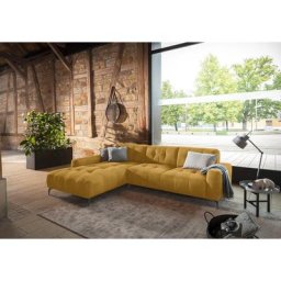 W.SCHILLIG Ecksofa wilson, Spar-Set, inklusive Hocker, mit Absteppungen, Füße Schwarz, Breite 292 cm