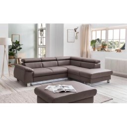 COTTA Polstergarnitur Komaris, (Set), Set: bestehend aus Ecksofa und Hocker, Kopfteilverstellung