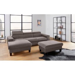 COTTA Polstergarnitur Morven, (Set), Set: bestehend aus Ecksofa und Hocker, Kopfteilverstellung