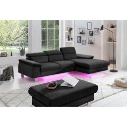 COTTA Polstergarnitur Komaris, (Set), Set: bestehend aus Ecksofa und Hocker, Kopfteilverstellung