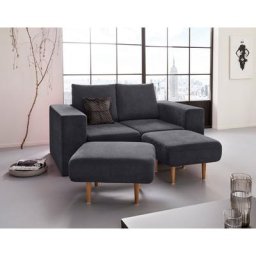 LOOKS by Wolfgang Joop 2-Sitzer Looksv, Verwandlungssofa: aus Sofa wird Sofa mit 2 Hockern