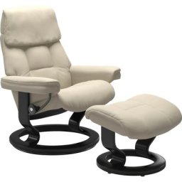 Stressless® Relaxsessel Ruby (Set, Relaxsessel mit Hocker), mit Classic Base, Größe M, Gestell Eiche, Wenge, Braun & Schwarz