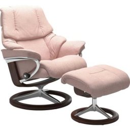 Stressless® Relaxsessel Reno (Set, Relaxsessel mit Hocker), mit Hocker, mit Signature Base, Größe S, M & L, Gestell Braun