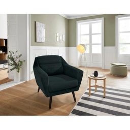 andas Sessel Bille, mit Naht im Rückenkissen und Eiche-Beinen, Design by Morten Georgsen