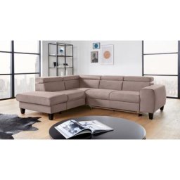 COTTA Polstergarnitur Morven, (Set), Set: bestehend aus Ecksofa und Hocker, Kopfteilverstellung